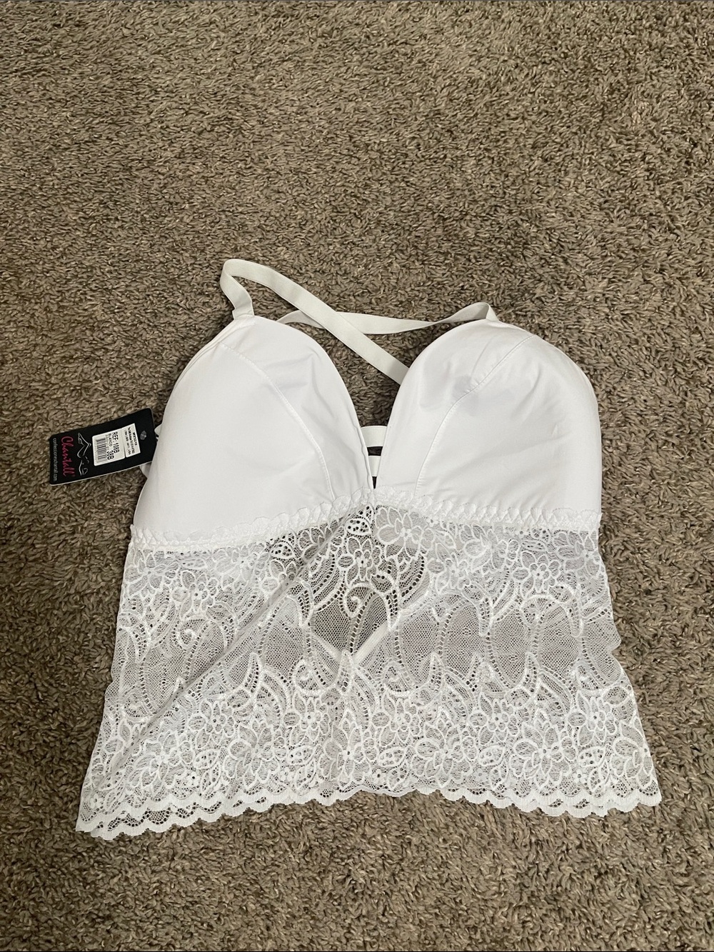 White Lace  Bralette with Strappy Back